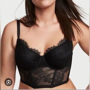Victoria Secret Black Lace Corset Top
